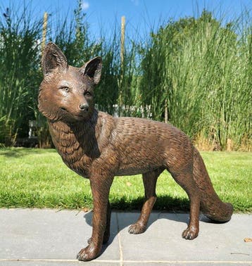 Beeldje, Bronzen Vos - 38 cm - Brons