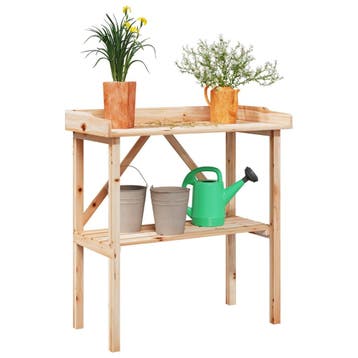 vidaXL Plantentafel met schap 78x38x82,5 cm massief, Verzenden, Nieuw