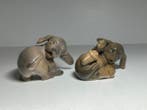 Royal Copenhagen - Beeldje - Pair of Dachshund Puppies