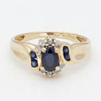 Ring - 18 karaat Geel goud Saffier - Diamant, Nieuw
