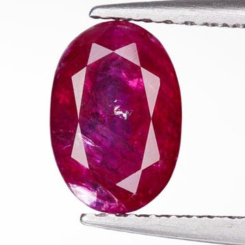 1 pcs Rood, Roze Robijn - 1.55 ct - Asian Institute of, Nieuw