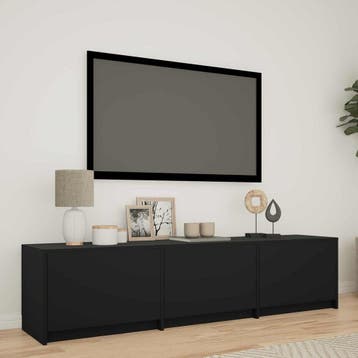 vidaXL TV-kast met LED 165 x 34 x 40 cm Zwart Geconstrueerd, Minder dan 50 cm, Verzenden, Nieuw, Minder dan 100 cm