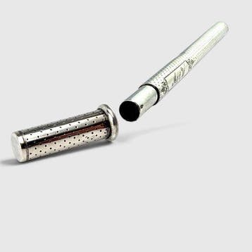 Doos - Biedermeier - geponste puntstippen - .835 zilver -