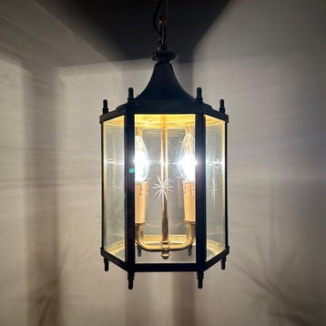Gekooide hanglamp - Verguld messing - Messing