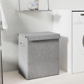 vidaXL Wasmand inklapbaar 51x34,5x59 cm kunstlinnen grijs, Verzenden, Nieuw