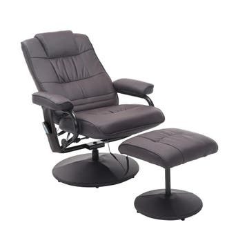 TRUUSK Massagestoel Met Kruk - Draaibare Relaxstoel Met Mass, Verzenden, Nieuw