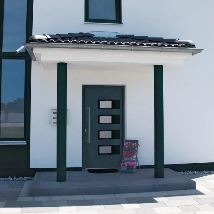 vidaXL Voordeur 110x210 cm aluminium en PVC antracietkleurig, Doe-het-zelf en Verbouw, Deuren en Horren, Nieuw, Verzenden
