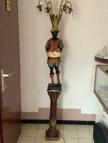 Staande lamp - Gips, polystone - Venetian Blackamoor lamp, Nieuw
