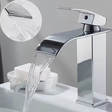 Moderne Waterval Kraan Zwart - RVS Wastafelkraan met Warm &, Verzenden, Nieuw