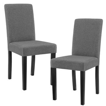 Eetkamerstoel set van 2 Hamburg eetkamerstoelen donkergrijs, Verzenden, Nieuw