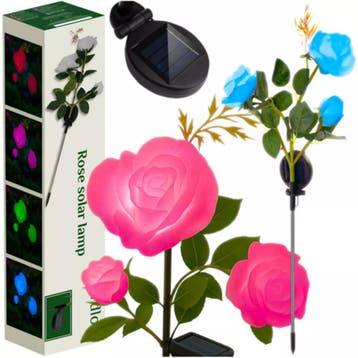 Gardlov solar rozenlamp – LED tuinverlichting met 3 bloem., Ophalen of Verzenden, Nieuw