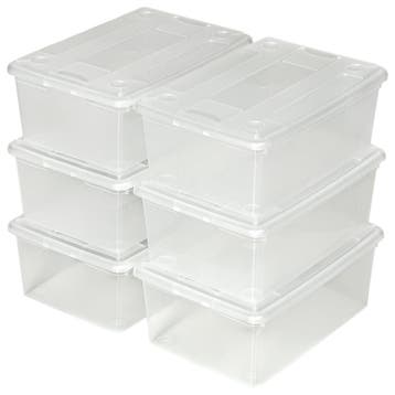 Set van 6 opbergboxen - transparant, Verzenden, Nieuw