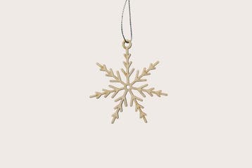 Kerstornament - Sneeuwvlok Simpele ster- Hout - Set van 4, Diversen, Kerst, Ophalen of Verzenden, Nieuw