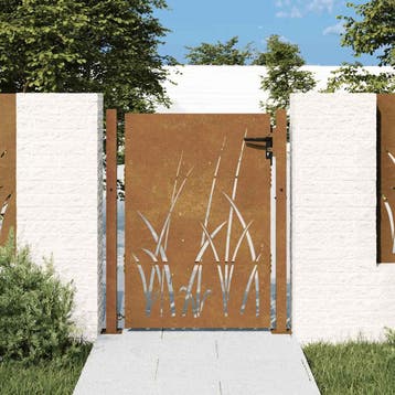 vidaXL Poort 100x150 cm grasontwerp cortenstaal, Verzenden, Nieuw
