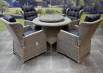 Ibiza Riccione dining tuinset 110 cm rond 6-delig grijs, Tuin en Terras, Tuinsets en Loungesets, Ophalen of Verzenden, Nieuw, Wicker