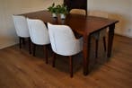 Eetkamerstoelen met houten poten aanbiedingen showmodellen, Nieuw, Leer