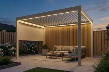 Lamellen Overkapping 4x3 m. Aluminium - Elektrisch Dak & LED, Verzenden, Nieuw