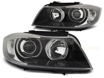Koplampen BMW E90/E91 Angel Eyes LED zwart, Ophalen of Verzenden, Nieuw