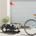 vidaXL Fietstrailer oxford stof en ijzer zwart, Fietsen en Brommers, Fietsaccessoires | Aanhangers en Karren, Verzenden, Nieuw