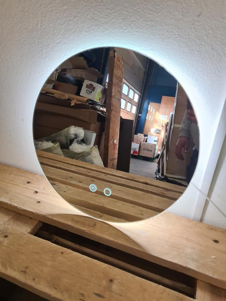 Gliss Design Oko ronde spiegel met verlichting en verwarming, Doe-het-zelf en Verbouw, Sanitair, Bad, Nieuw, Ophalen of Verzenden