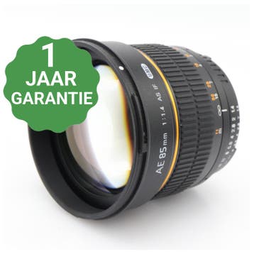 Samyang AE 85mm F/1.4 AS IF UMC Nikon, Verzenden, Gebruikt