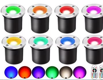 RGBW LED Grondspot 10W – Waterdichte Tuinlamp 12V, Verzenden, Nieuw