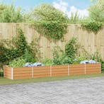 vidaXL Verhoogde plantenbak Licht Bruin 400 x 80 x 45 cm, Verzenden, Nieuw, Metaal, 60 tot 100 cm