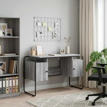 vidaXL Bureau met opbergruimte Grijs Sonoma 120 x 50.5 x, Verzenden, Nieuw