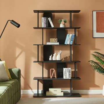 Boekenkast Gäljami met 5 vakken 180x100x35 cm zwart [en.casa, Verzenden, Nieuw