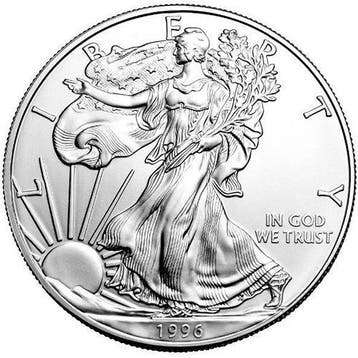 American Eagle 1 oz 1996 (3.603.386 oplage), Verzenden, Midden-Amerika, Losse munt, Zilver