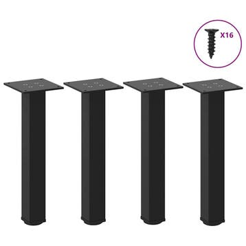 vidaXL Salontafelpoten 4 st 42-44 cm staal zwart, Verzenden, Nieuw