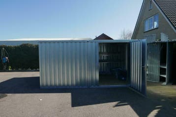 6x4 materiaalcontainer, gekoppelde container met twee deuren, Doe-het-zelf en Verbouw