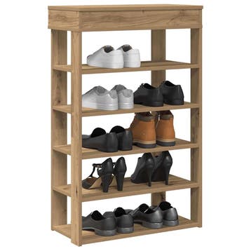 vidaXL Schoenenrek 60x30x98 cm bewerkt hout artisanaal, Verzenden, Nieuw