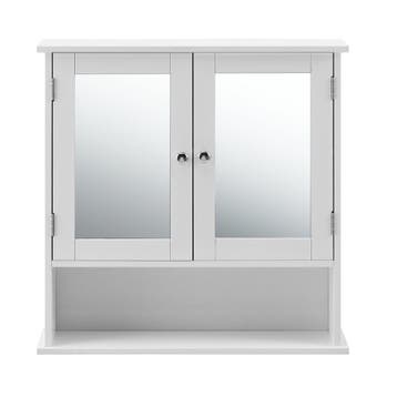 Badkamerkast met spiegel spiegelkast 58x56x13 cm wit, Huis en Inrichting, Badkamer | Badkamermeubels, Verzenden, Nieuw