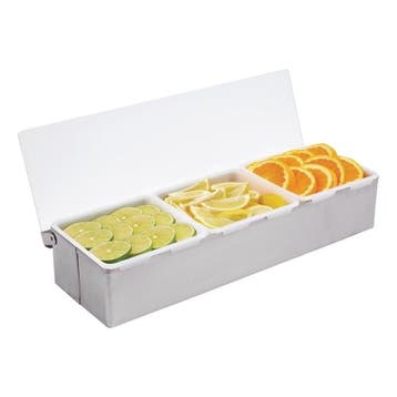 Ingrediëntenbak RVS met 3 bakjes | 2,8L | 460152x76(h)mm, Verzenden, Nieuw in verpakking
