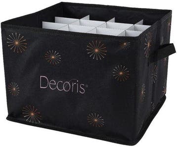2dekans | Decoris Kerstballen opbergbox - groen - 41 x 31 x, Diversen, Kerst, Ophalen of Verzenden, Zo goed als nieuw