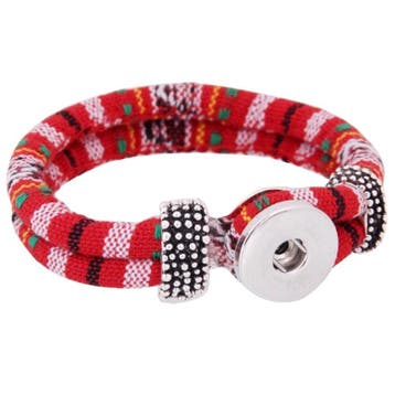 Fako Bijoux - Armband Voor Click Buttons - Inka - Rood, Verzenden, Nieuw