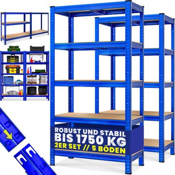 Stellingkast 2 Stuks Blauw 180x90x40cm tot 875kg (Kasten), Verzenden, Nieuw