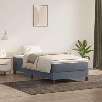 vidaXL Boxspring zonder matras fluweel donkergrijs 100x220, Verzenden, Nieuw, Grijs, Stof