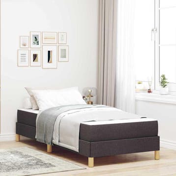 vidaXL Boxspringbed met matras Donkerbruin 80 x 200 cm Stof, Verzenden, Nieuw, Bruin, Stof