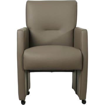 Set van 10 Leren eetkamerstoelen Pleasure - Toledo Smog, Ophalen of Verzenden, Nieuw, Leer