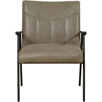 Leren fauteuil Beam - Vintage Stone (grijs), Huis en Inrichting, Nieuw, Ophalen of Verzenden, Leer, 75 tot 100 cm