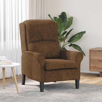 vidaXL Fauteuil Bruin Nep Leer, Verzenden, Nieuw