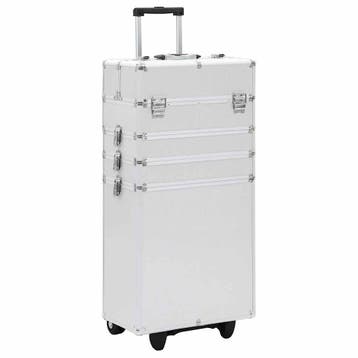vidaXL Make-up trolley aluminium zilverkleurig, Sieraden, Tassen en Uiterlijk, Verzenden, Nieuw, Zilver