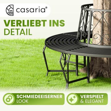 Boombank Bree Zwart Metaal Ø160cm (Tuinbanken-Tuinsets), Verzenden, Nieuw