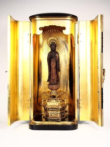 Japanese Antique Large Standing Kannon Bosatsu in Zushi