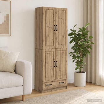 vidaXL Kastenset 2 st Artisanaal eiken Bewerkt hout, Minder dan 50 cm, Verzenden, Nieuw, Minder dan 100 cm
