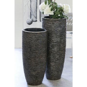 Poly/glasvezel plantenbak Giant antiek brons H.90cm, Verzenden, Nieuw