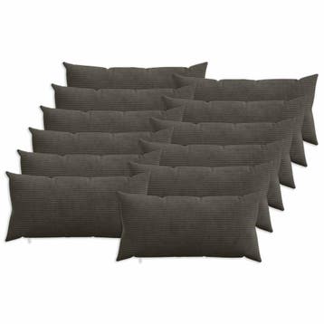 vidaXL Kussensloop 12 pcs HEERLEN Antracietkleurig 40 x 80, Verzenden, Nieuw
