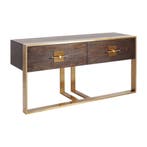 *WOONWINKEL* Kare Design Osaka Houten Sidetable Met Messing, Huis en Inrichting, Tafels | Sidetables, Verzenden, Nieuw